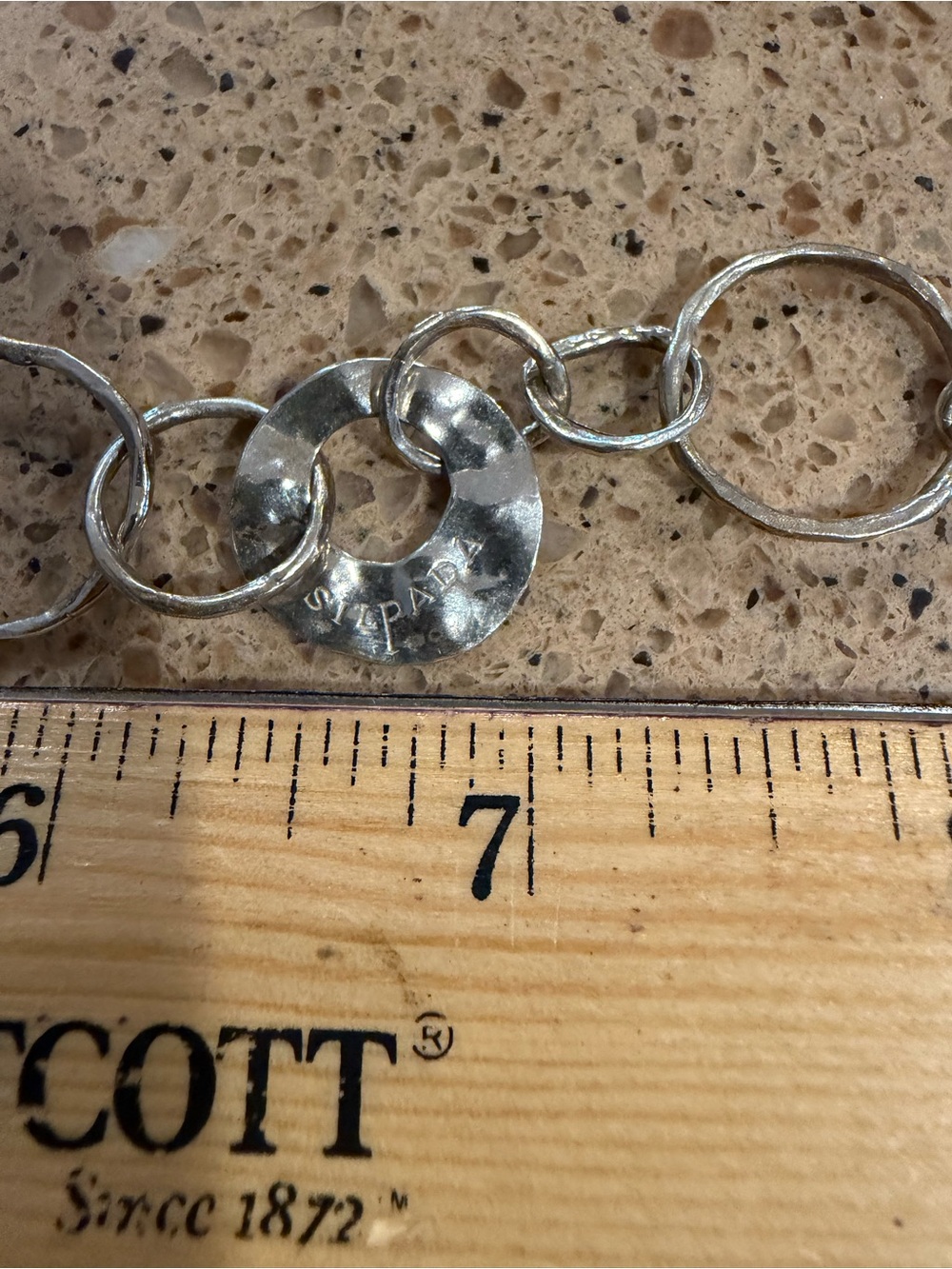 Silpada Sterling Silver Mixed Circle Link Bracelet - Picture 2 of 3